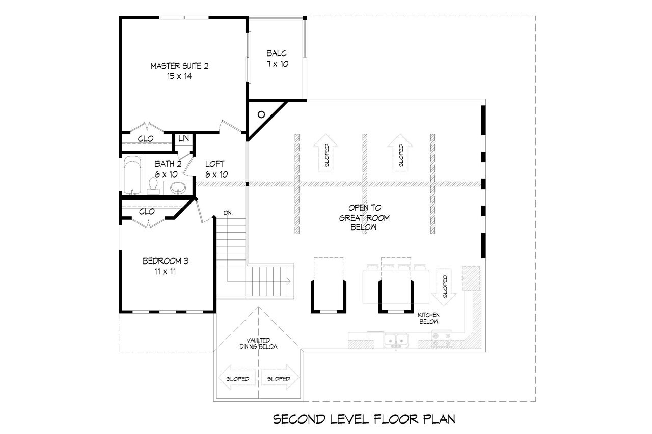 Farmhouse House Plan - Osprey Pointe 74950 - 2nd Floor Plan
