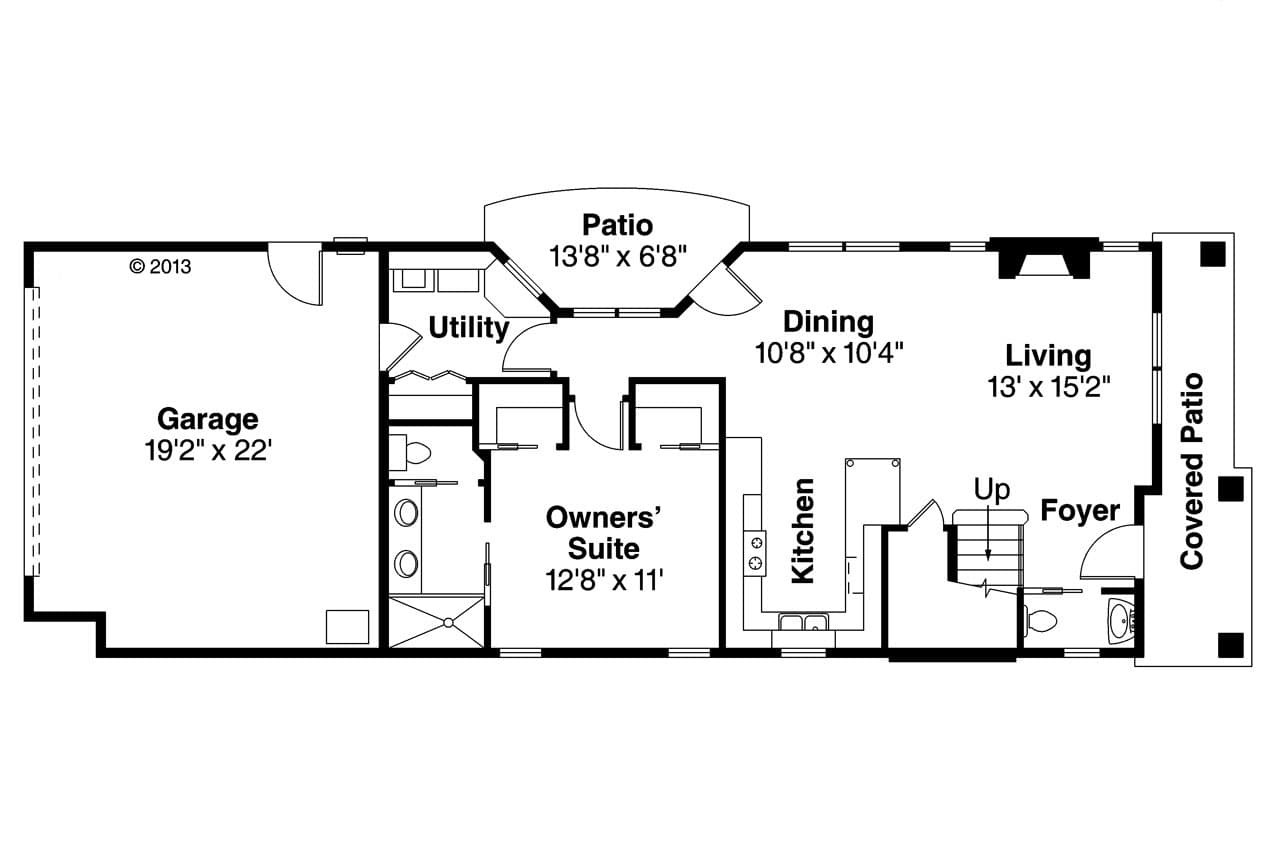 Contemporary House Plan - Larkspur 75069 - 1st Floor Plan