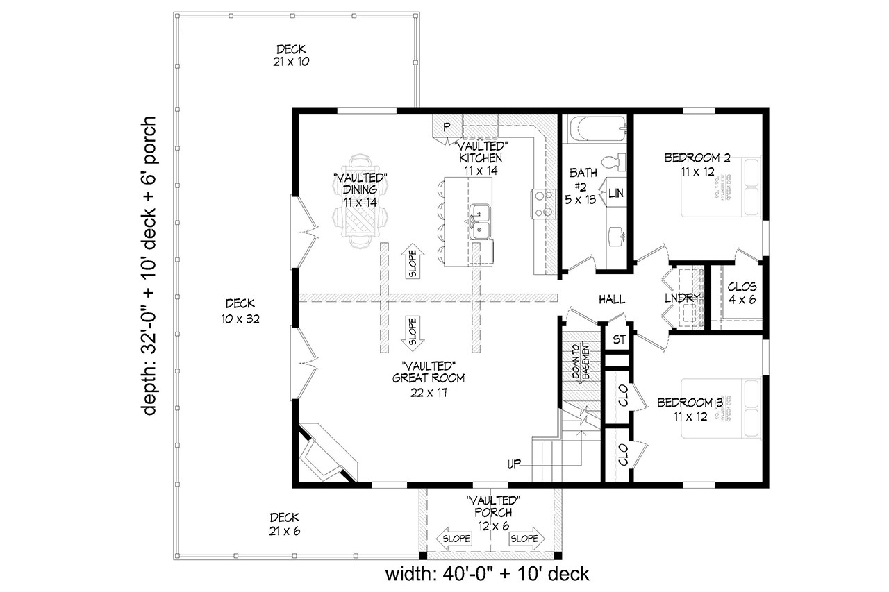 Lodge Style House Plan - 75079 - 1st Floor Plan