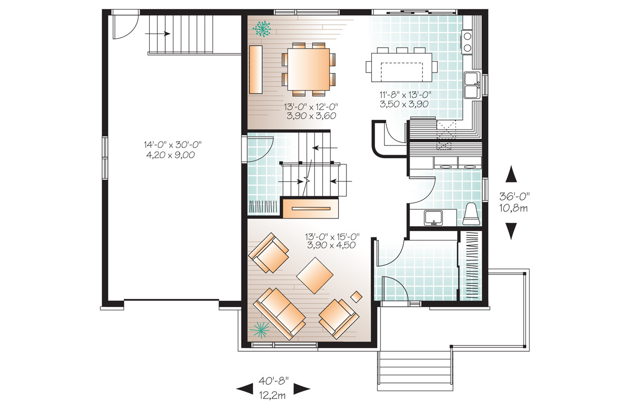 Modern House Plan - Enclave 2 75177 - 1st Floor Plan