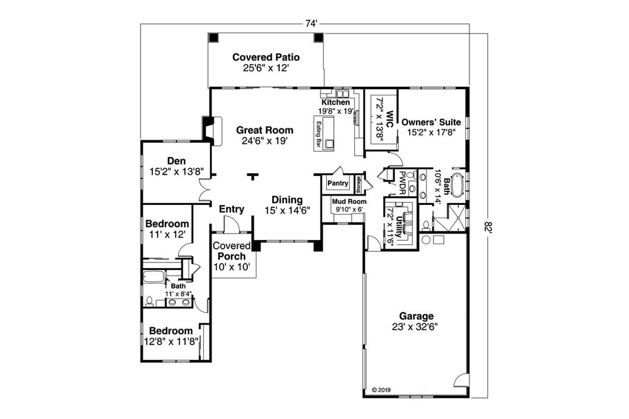 Modern House Plan - Hemlock 75173 - 1st Floor Plan