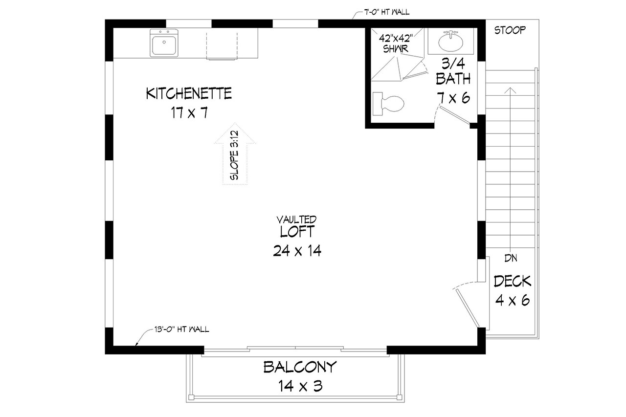 Secondary Image - Contemporary House Plan - Rock Park Escape 75461 - 2nd Floor Plan