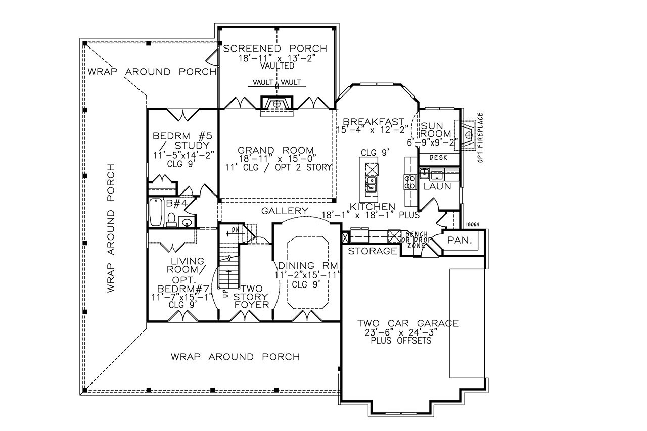 Farmhouse House Plan - Astoria C 75460 - 1st Floor Plan