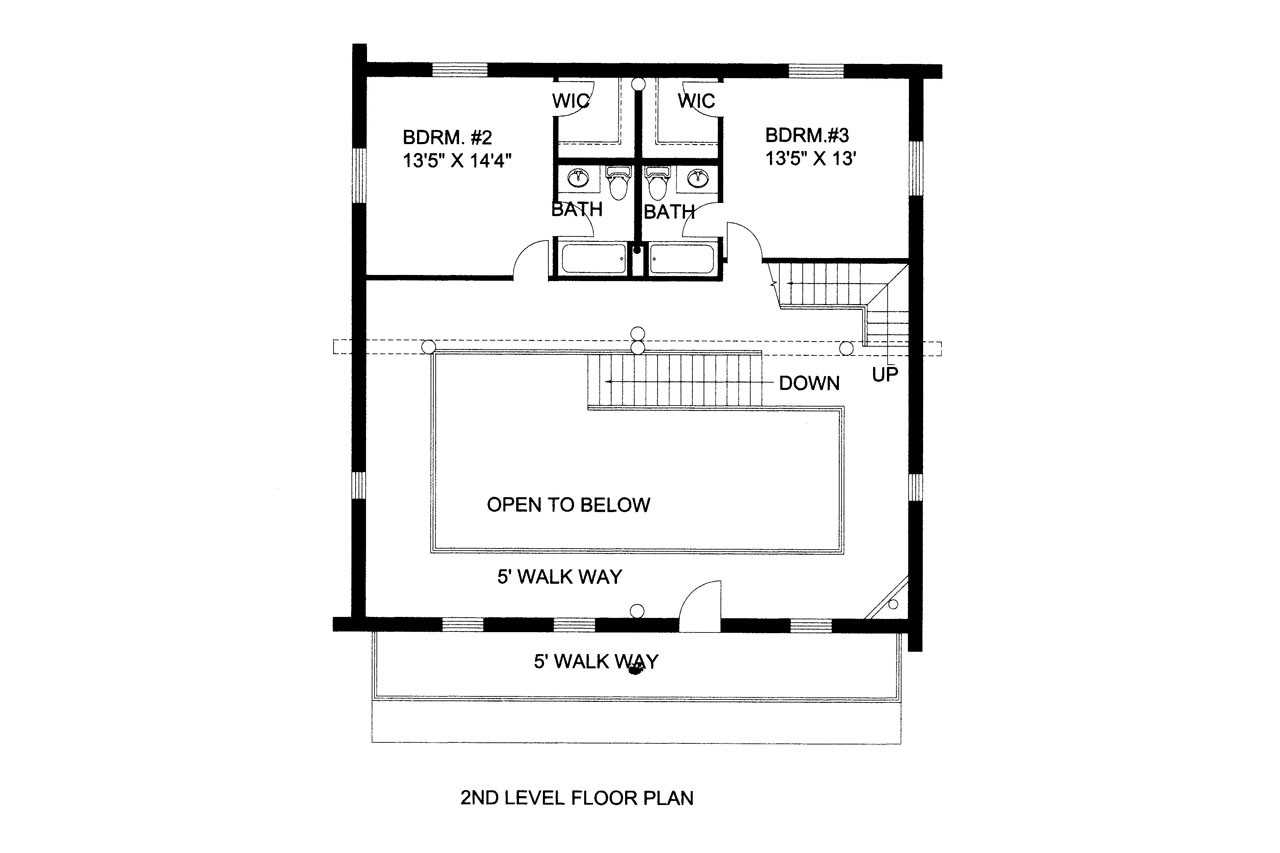 Secondary Image - Lodge Style House Plan - 75483 - 2nd Floor Plan
