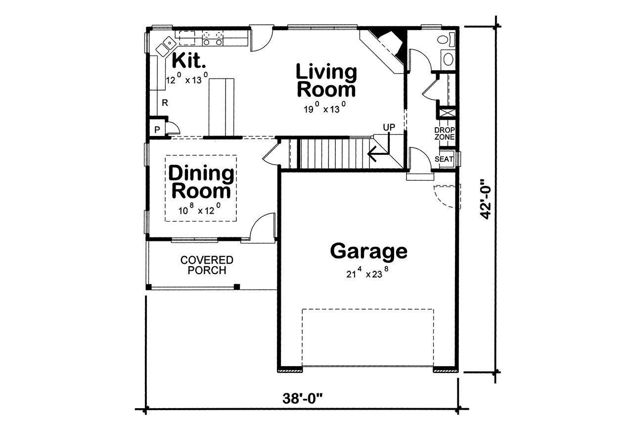 Traditional House Plan - Wendell 75585 - 1st Floor Plan