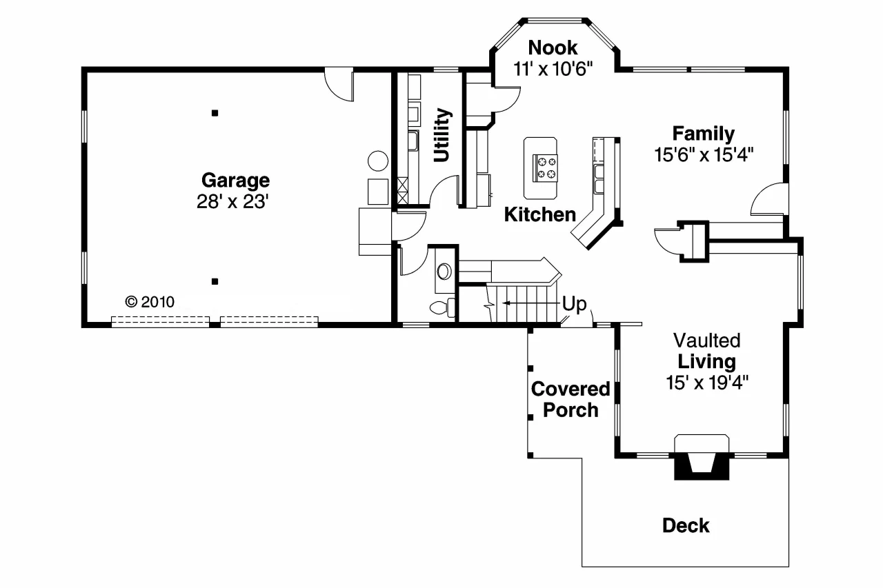 Tudor House Plan - Walcott 75749 - 1st Floor Plan