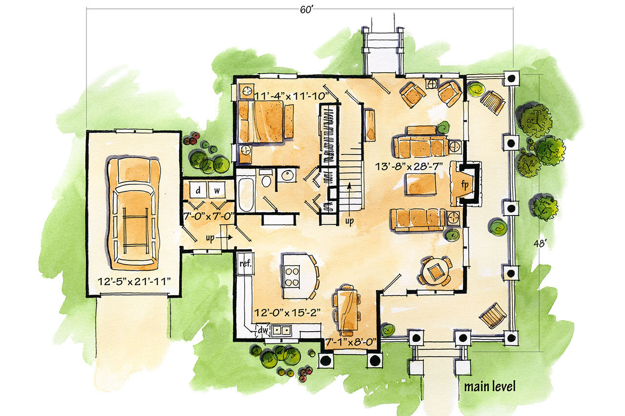 Lodge Style House Plan - Autumn Ridge 76022 - 1st Floor Plan