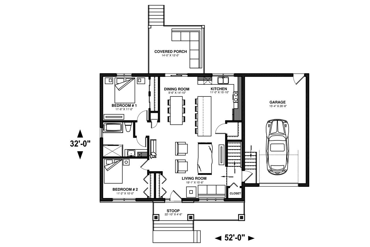 Craftsman House Plan - Nordika 5 76074 - 1st Floor Plan