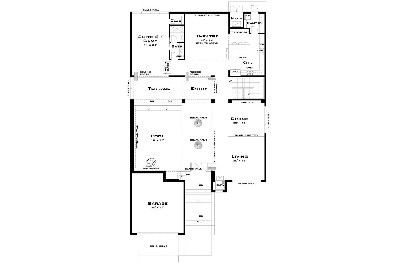 Modern House Plan - Limestone 76083 - 1st Floor Plan