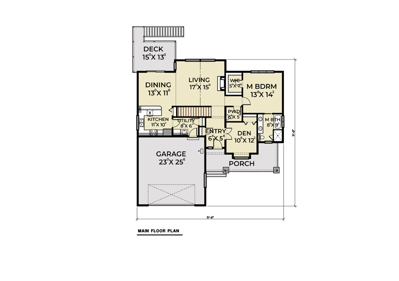 Craftsman House Plan - 76293 - 1st Floor Plan