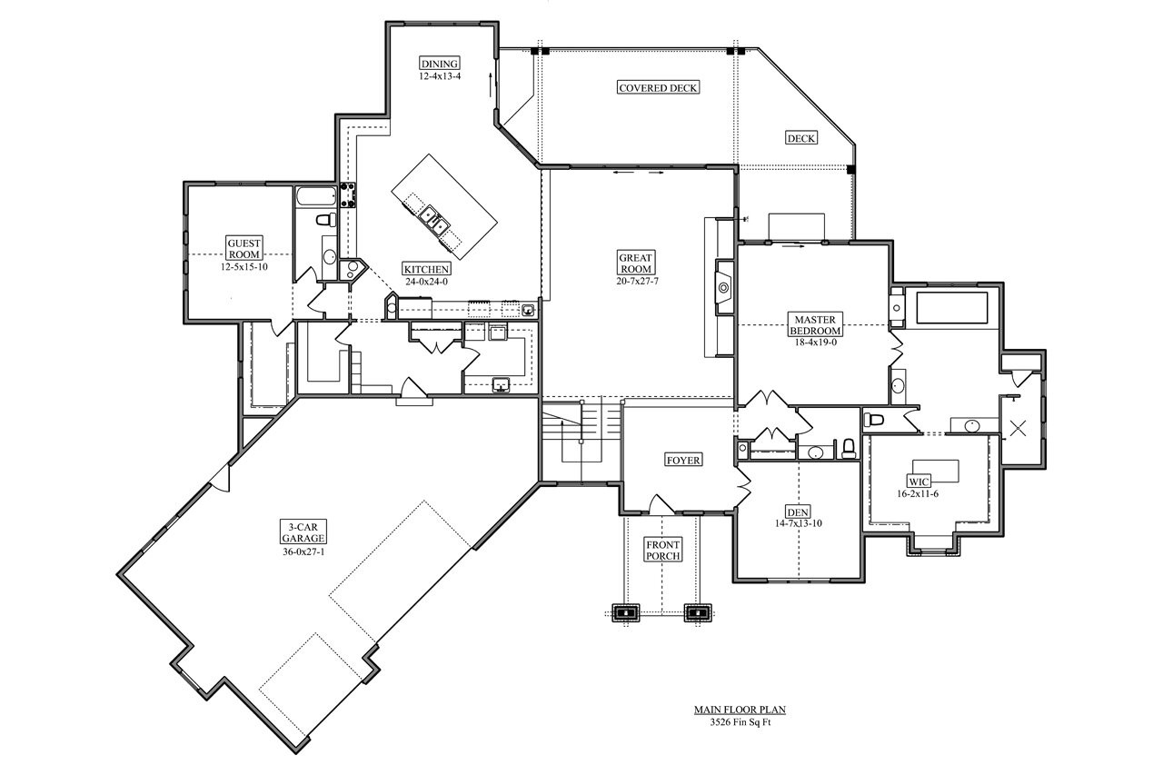 Ranch House Plan - Eureka 76296 - 1st Floor Plan