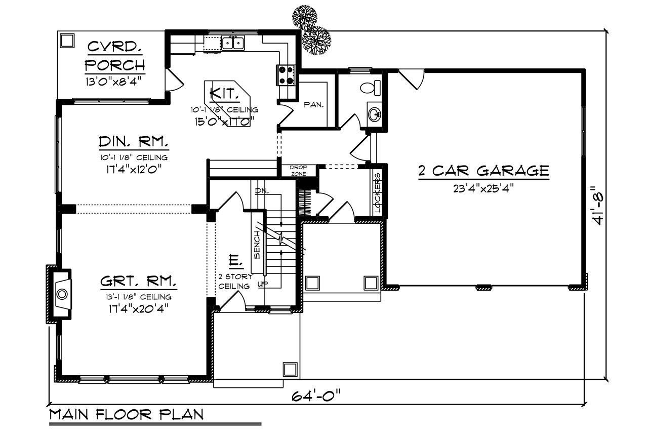 Craftsman House Plan - 76430 - 1st Floor Plan