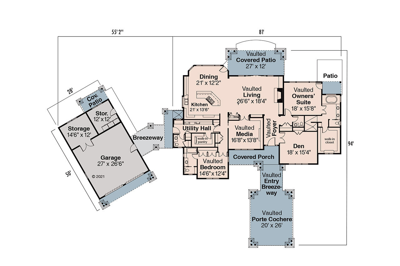 Craftsman House Plan - Arborgate 76449 - 1st Floor Plan
