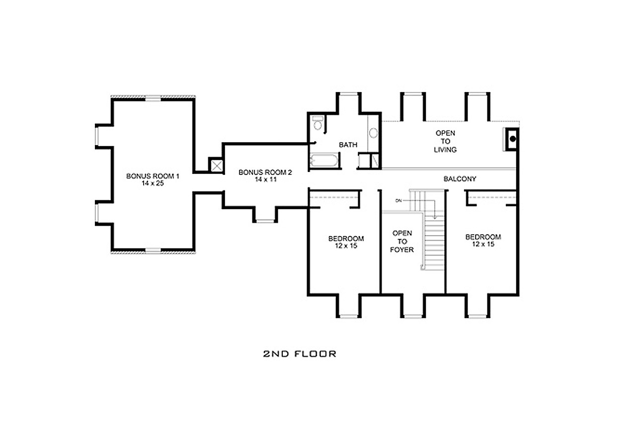 Secondary Image - Farmhouse House Plan - Cibolo 76459 - 2nd Floor Plan