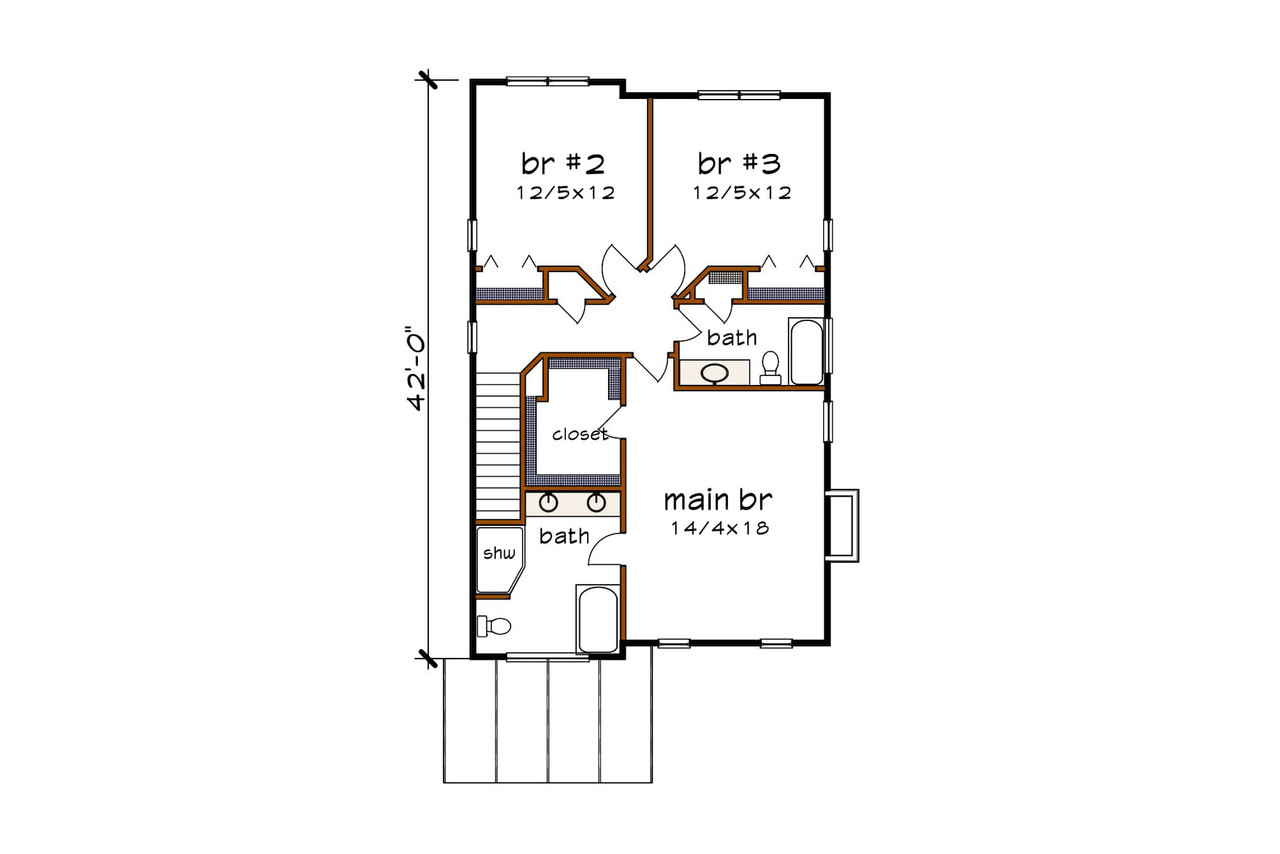 Modern House Plan - 76548 - 2nd Floor Plan