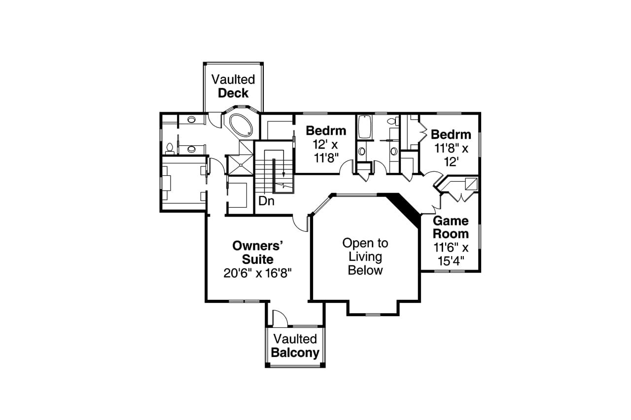 Secondary Image - Lodge Style House Plan - Riverbank 76709 - 2nd Floor Plan