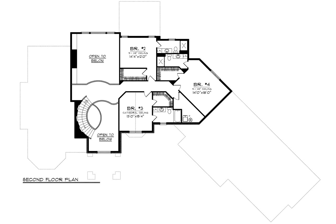 Secondary Image - European House Plan - 76723 - 2nd Floor Plan