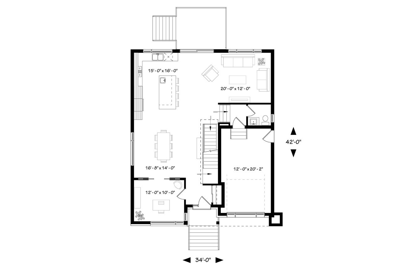 Modern House Plan - Corbusier 76798 - 1st Floor Plan
