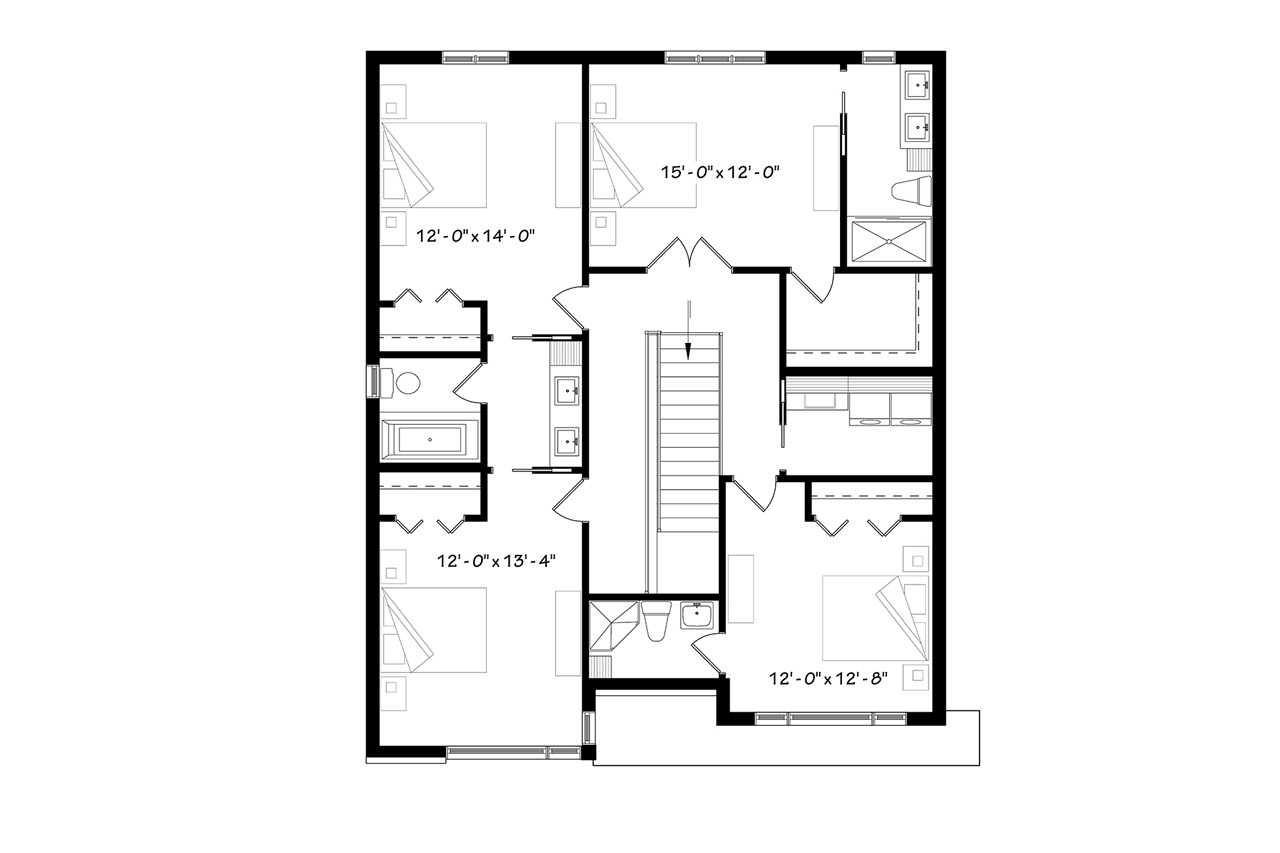 Modern House Plan - Corbusier 76798 - 2nd Floor Plan