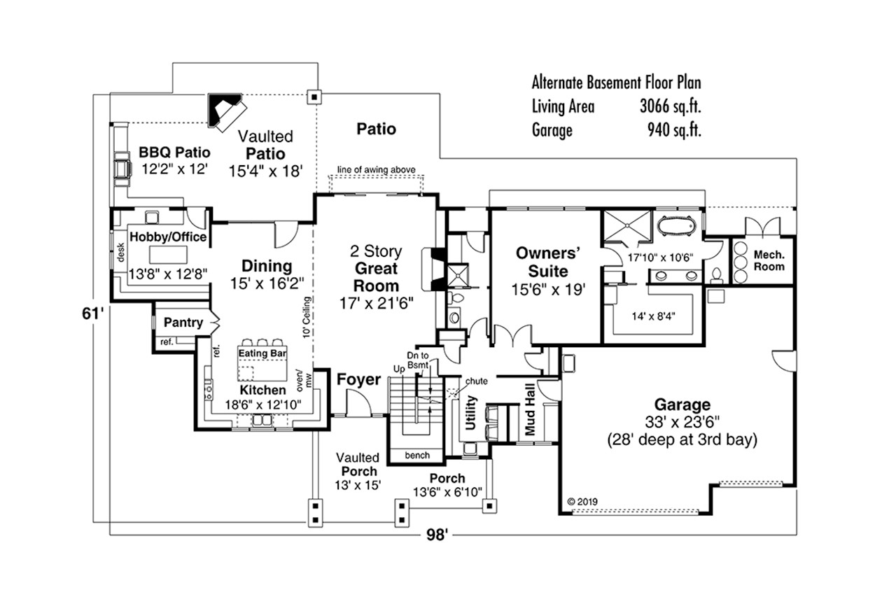 Alternate Basement Layout - Optional Floor Plan