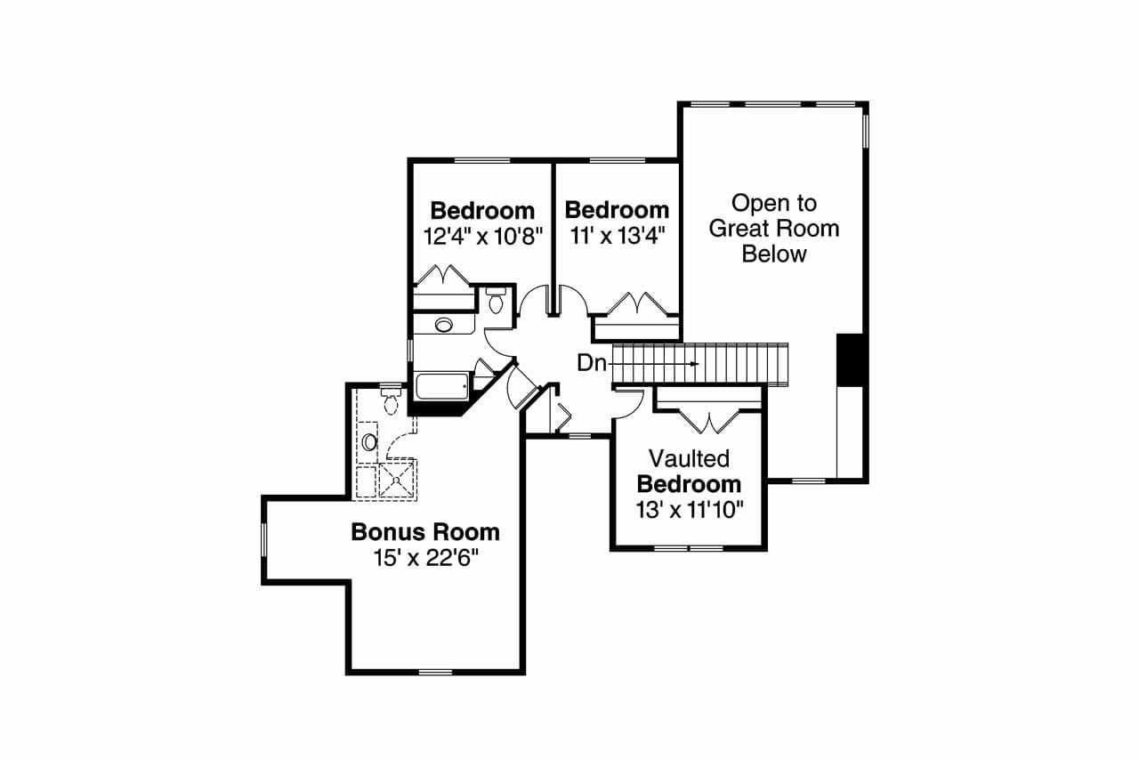 Secondary Image - Country House Plan - Glendale 78141 - 2nd Floor Plan