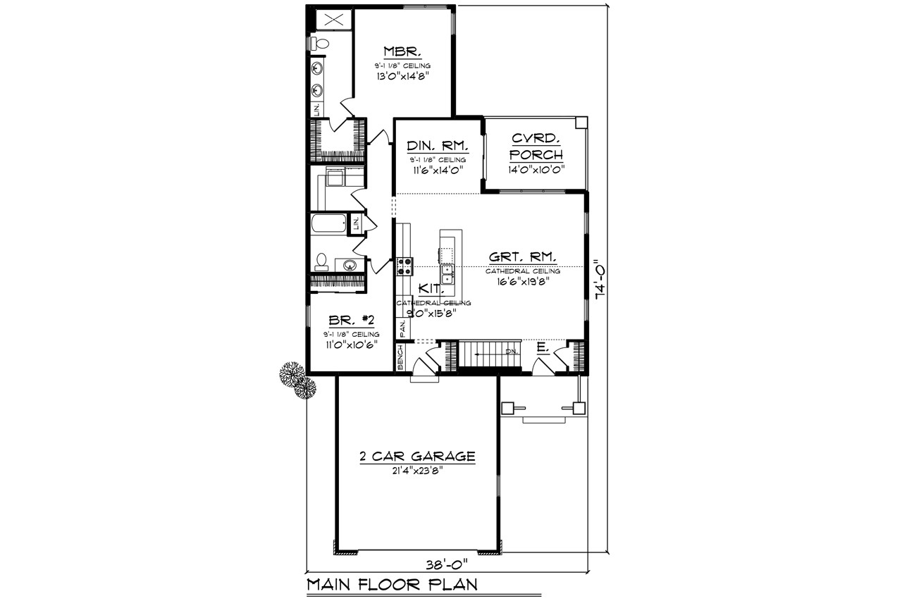 Craftsman House Plan - 78158 - 1st Floor Plan