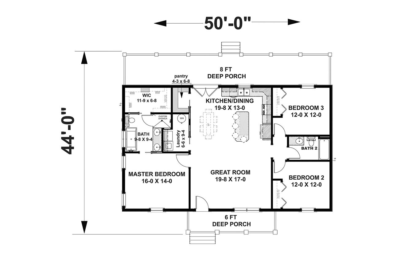 Cottage House Plan - 78251 - 1st Floor Plan