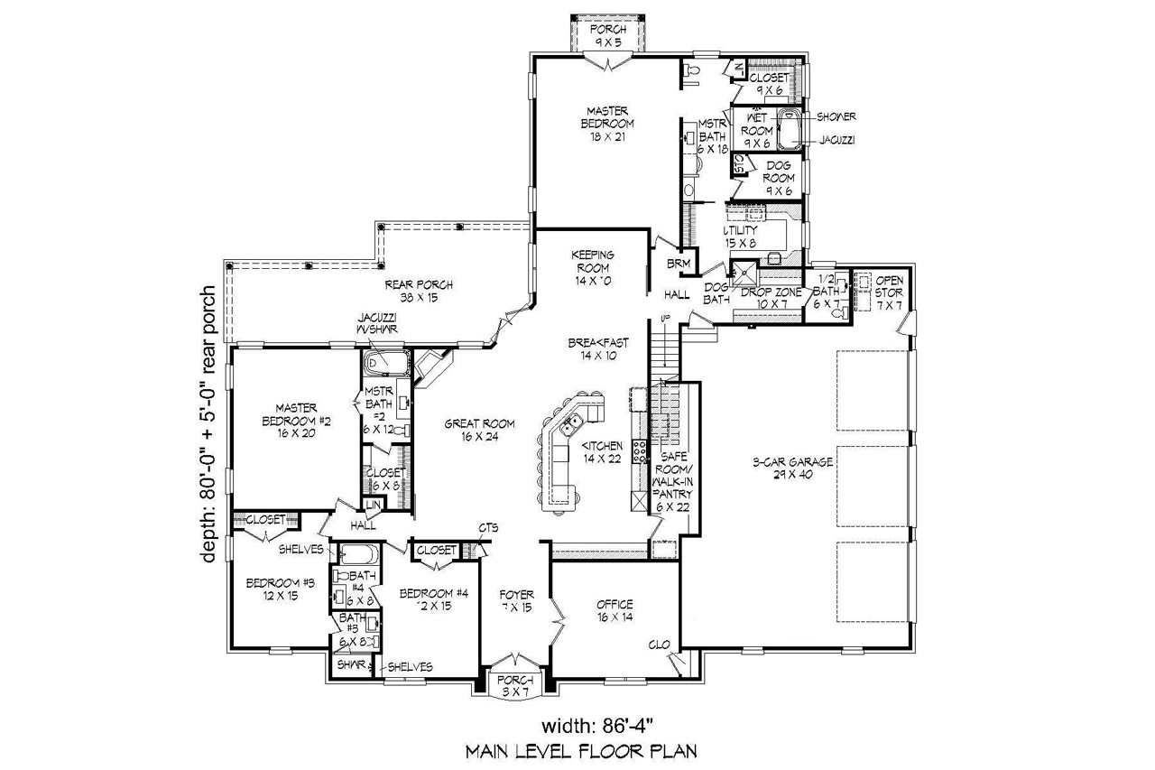 Classic House Plan - 78578 - 1st Floor Plan
