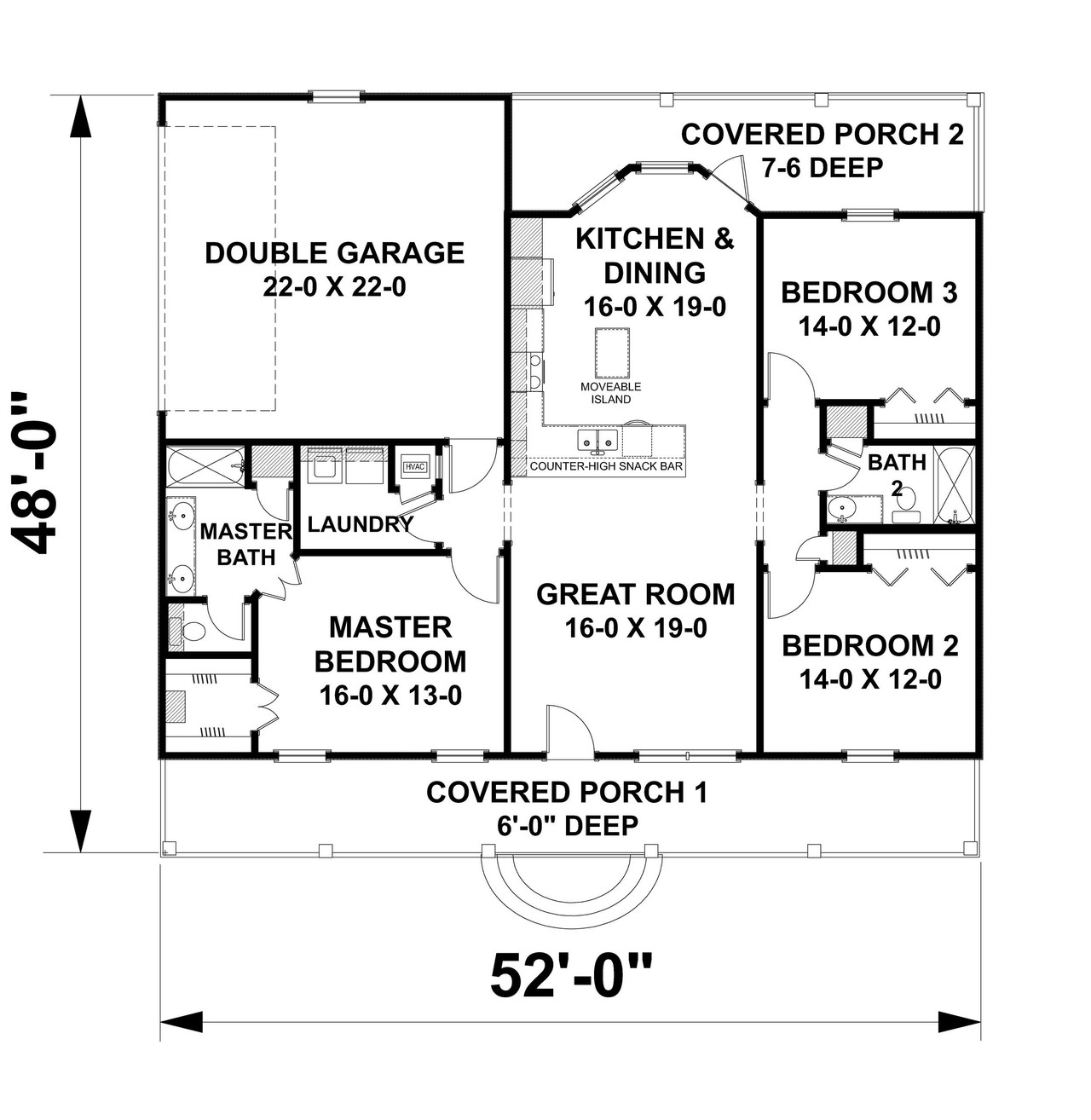 Cottage House Plan - 78932 - 1st Floor Plan