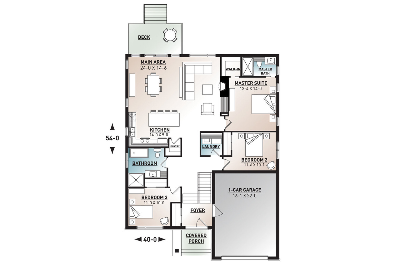 Contemporary House Plan - Urbania 2 79064 - 1st Floor Plan
