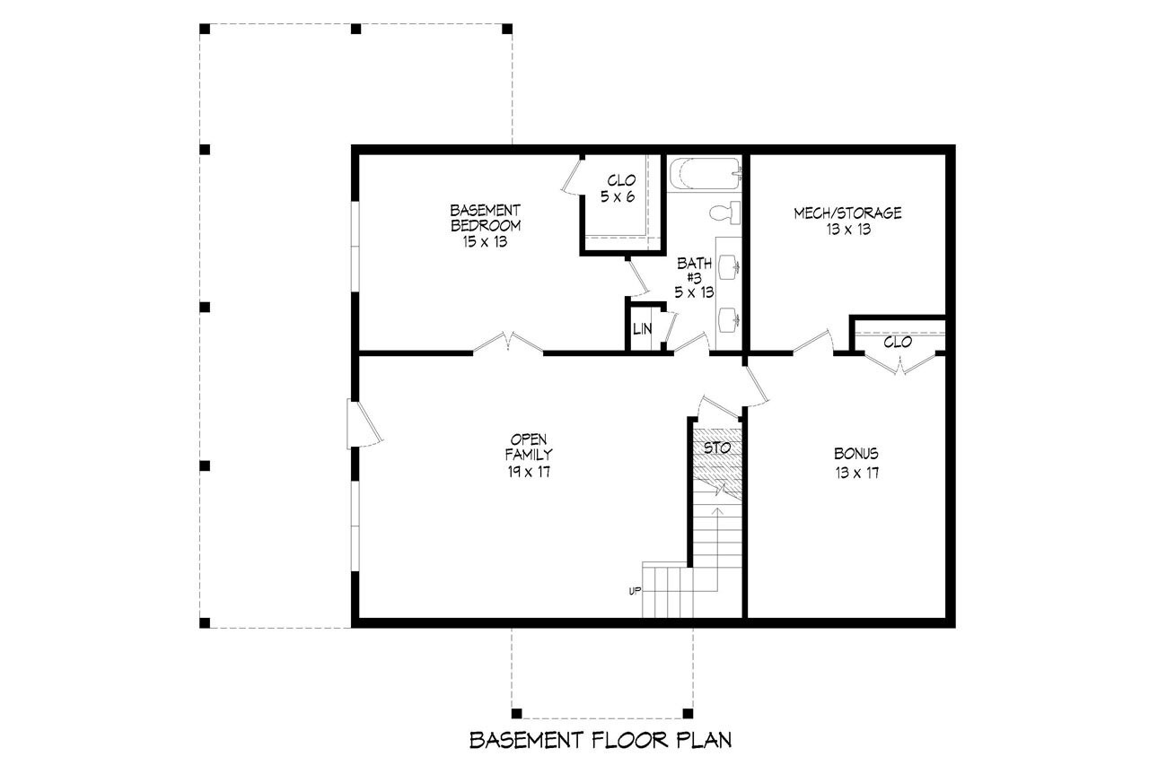 Craftsman House Plan - Pine Haven III 79172 - Basement Floor Plan