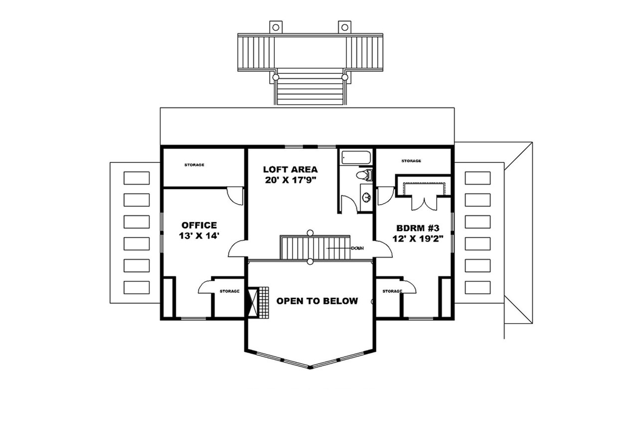 Secondary Image - Lodge Style House Plan - 79364 - 2nd Floor Plan