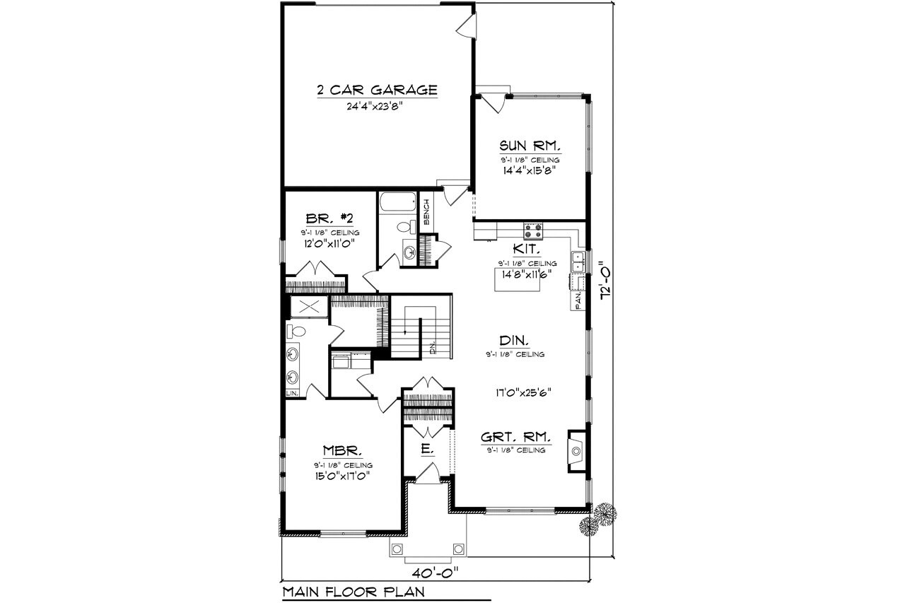 Craftsman House Plan - 79445 - 1st Floor Plan
