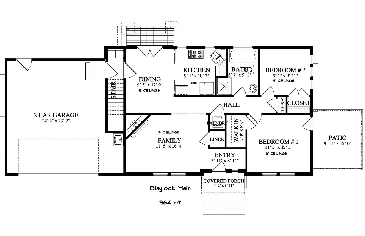 Ranch House Plan - Blaylock 79649 - 1st Floor Plan
