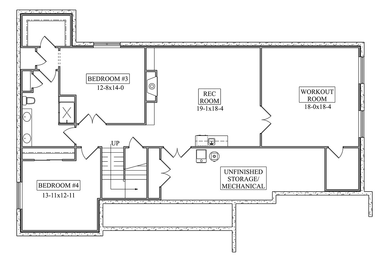 Ranch House Plan - Tabor 79879 - Basement Floor Plan