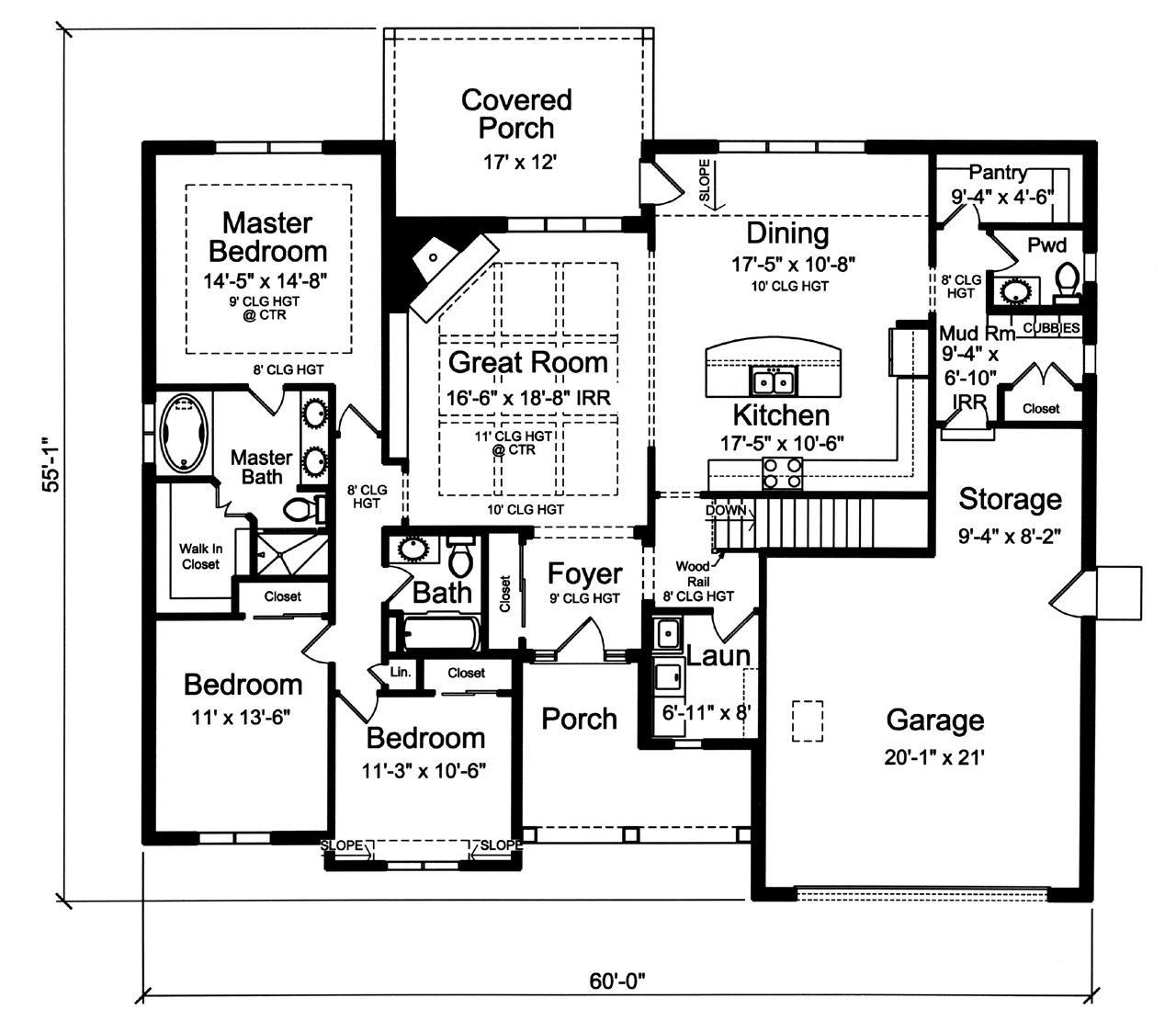 Traditional House Plan - Talbot II 80142 - 1st Floor Plan