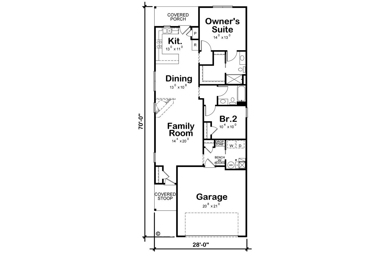 Traditional House Plan - Hillary Gable 80359 - 1st Floor Plan