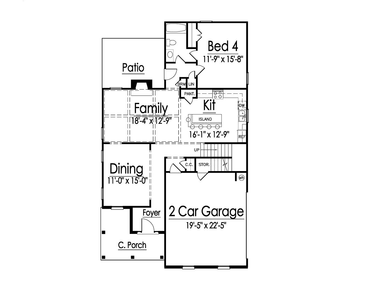 Traditional House Plan - 80542 - 1st Floor Plan