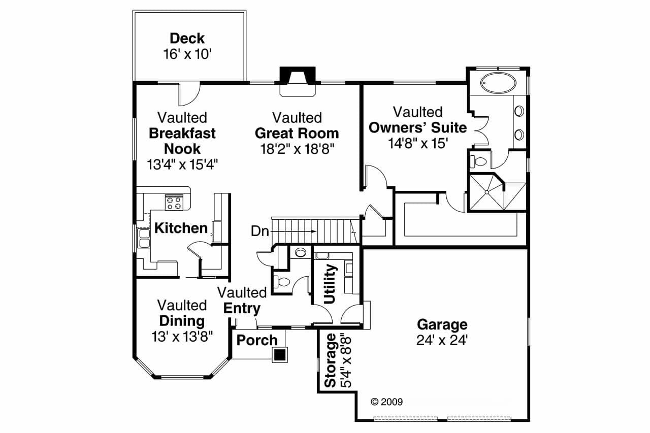 Cottage House Plan - Glendora 80655 - 1st Floor Plan