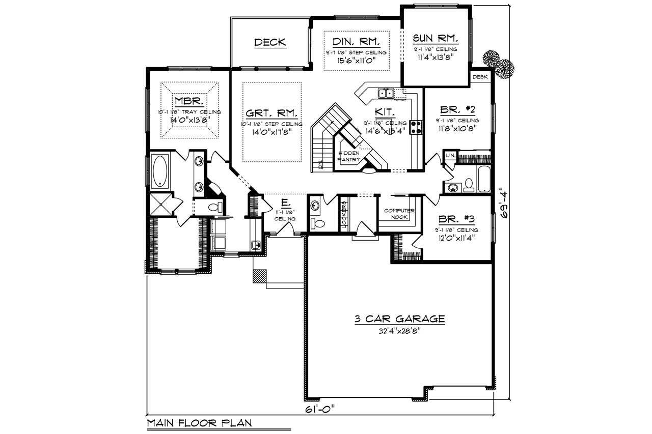 Modern House Plan - 80738 - 1st Floor Plan