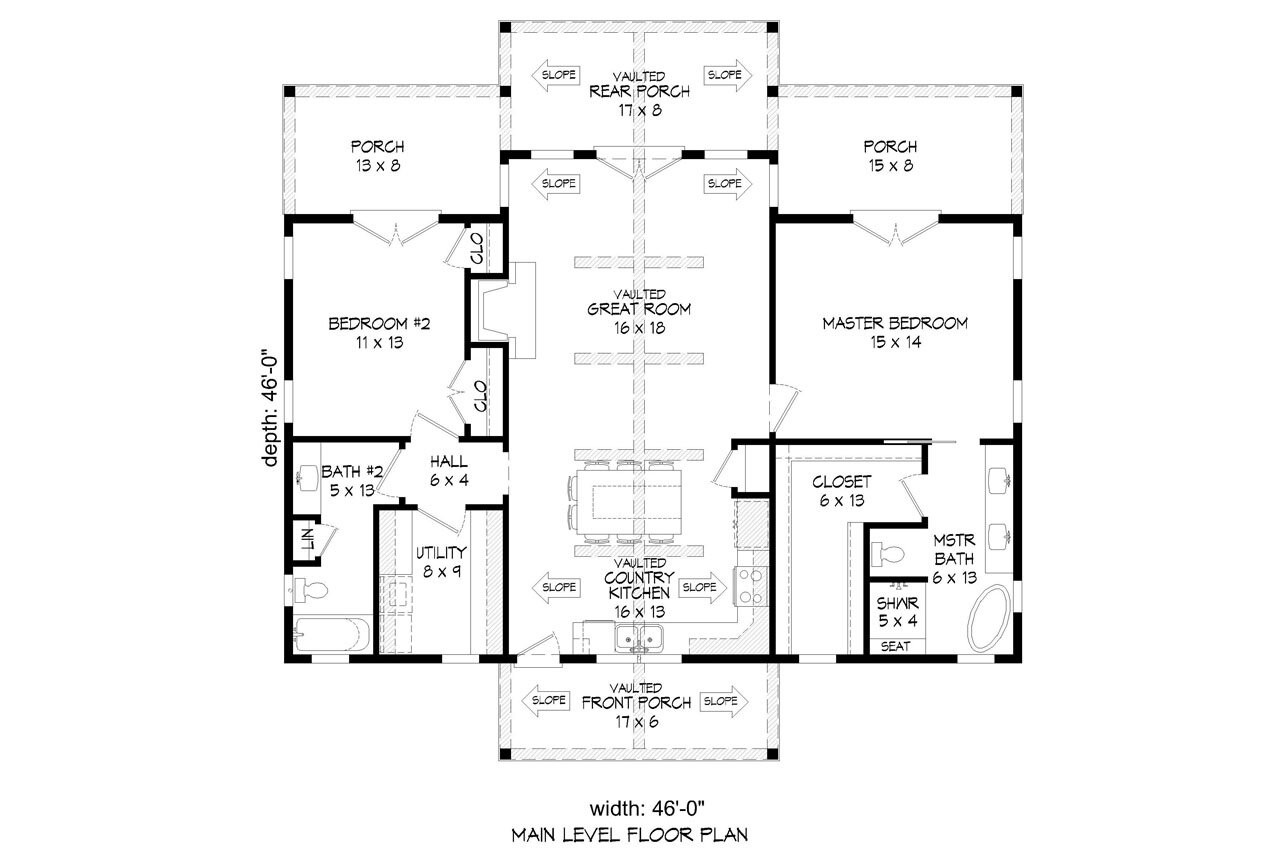 Craftsman House Plan - Liberty Bay 80773 - 1st Floor Plan Craftsman House Plan - Liberty Bay 80773 - 1st Floor Plan