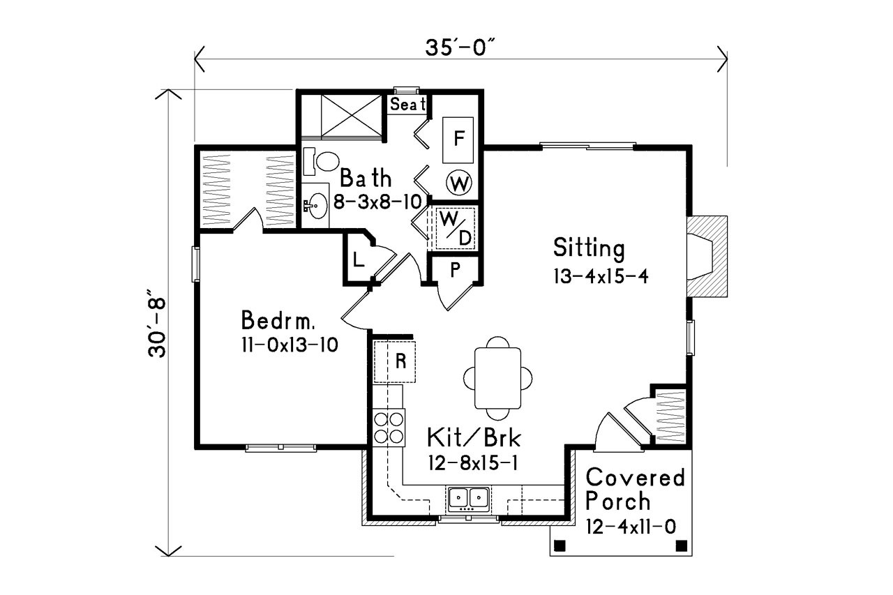 Cottage House Plan - 80802 - 1st Floor Plan