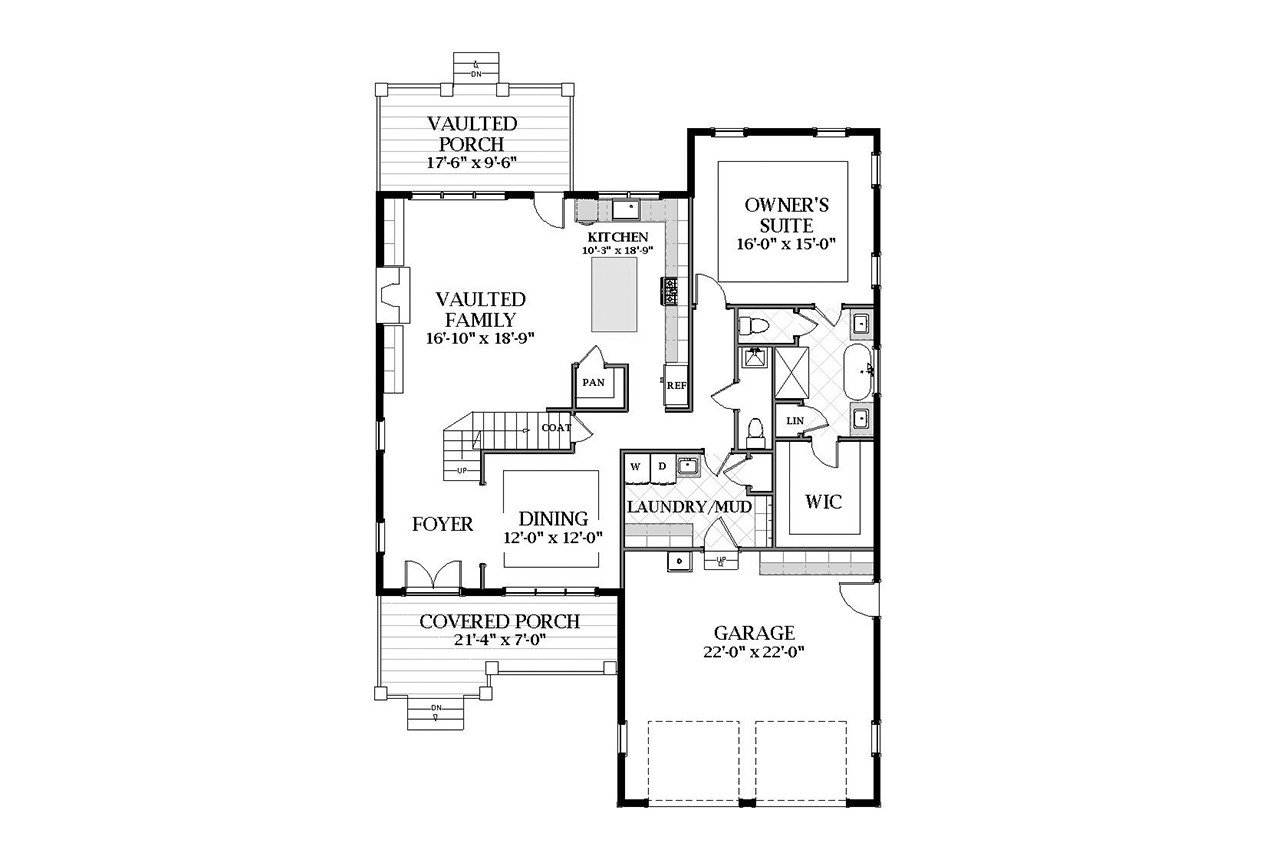 Craftsman House Plan - Amherst 81003 - 1st Floor Plan
