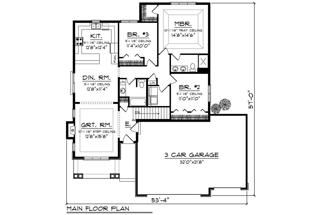Ranch House Plan - 81351 - 1st Floor Plan