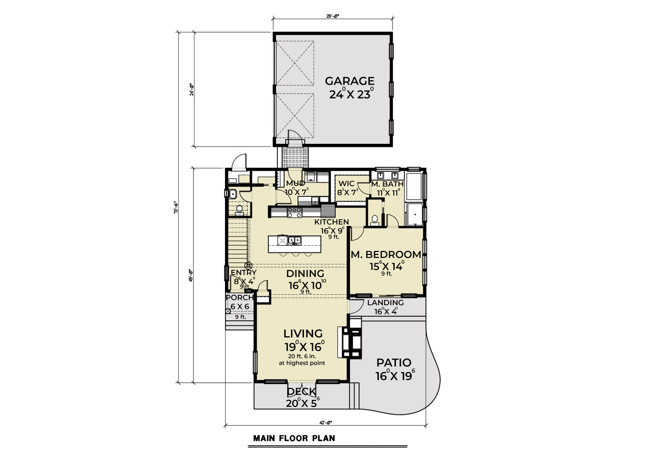 Contemporary House Plan - 81285 - 1st Floor Plan