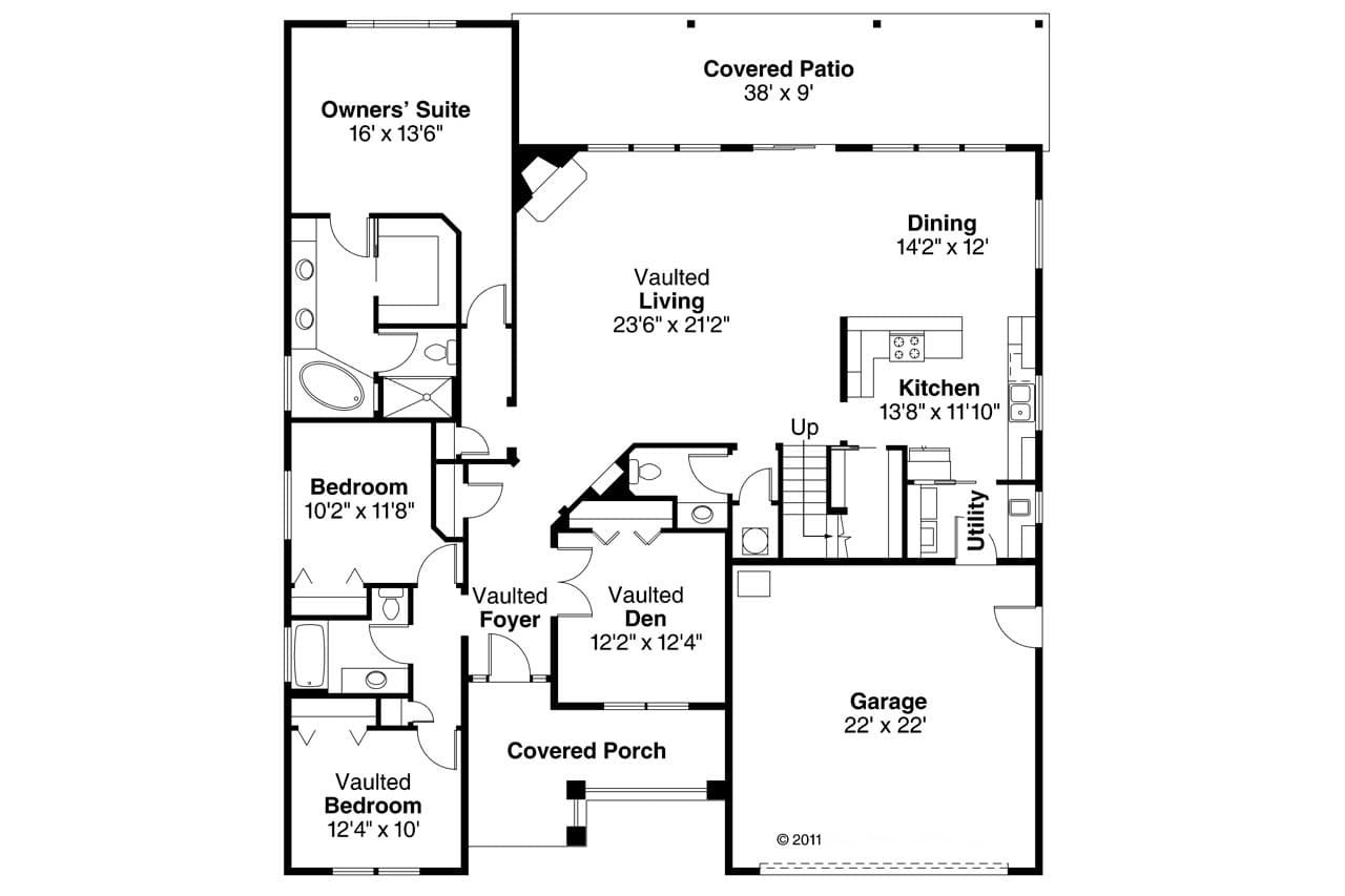 Ranch House Plan - Springbrook 81488 - 1st Floor Plan