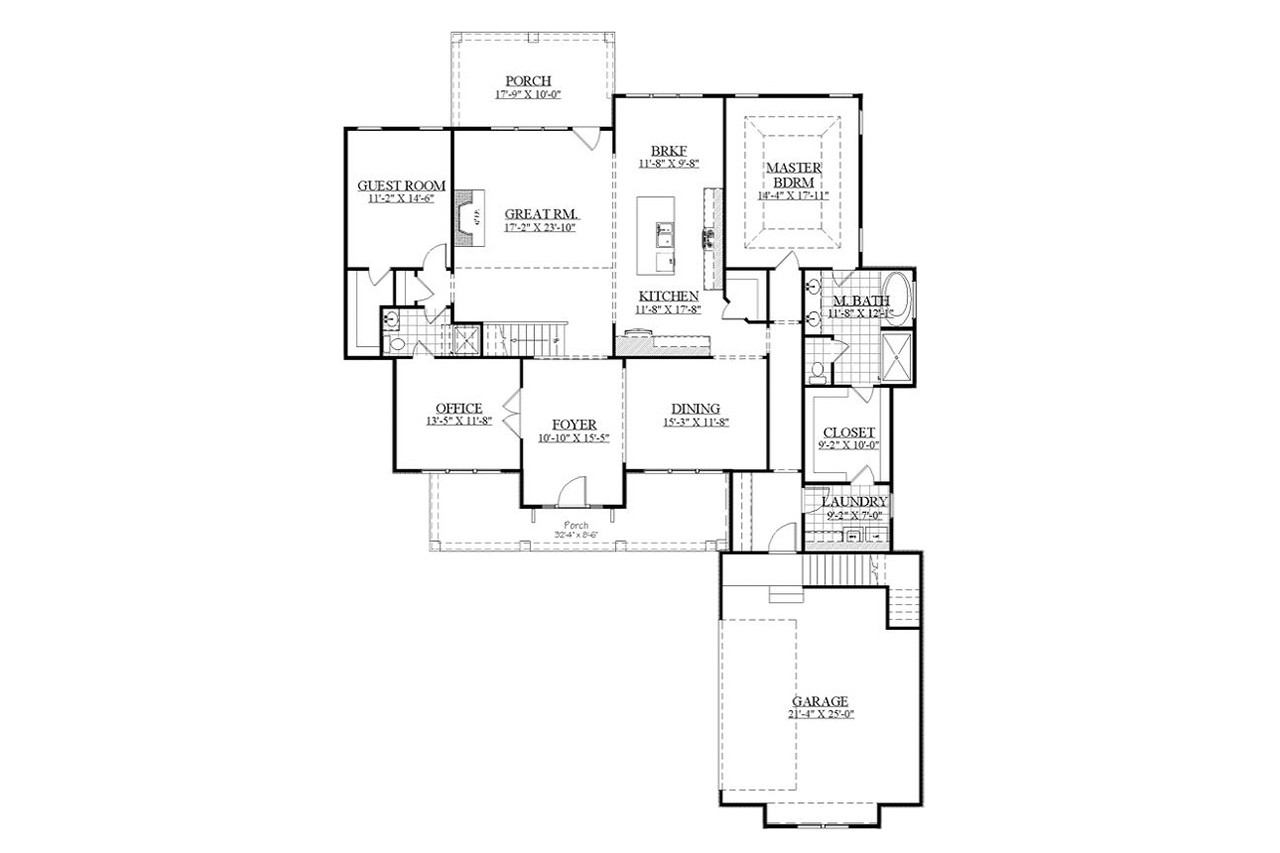 Farmhouse House Plan - Woodside II 81795 - 1st Floor Plan