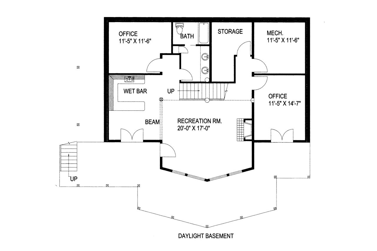 Lodge Style House Plan - 82244 - Basement Floor Plan