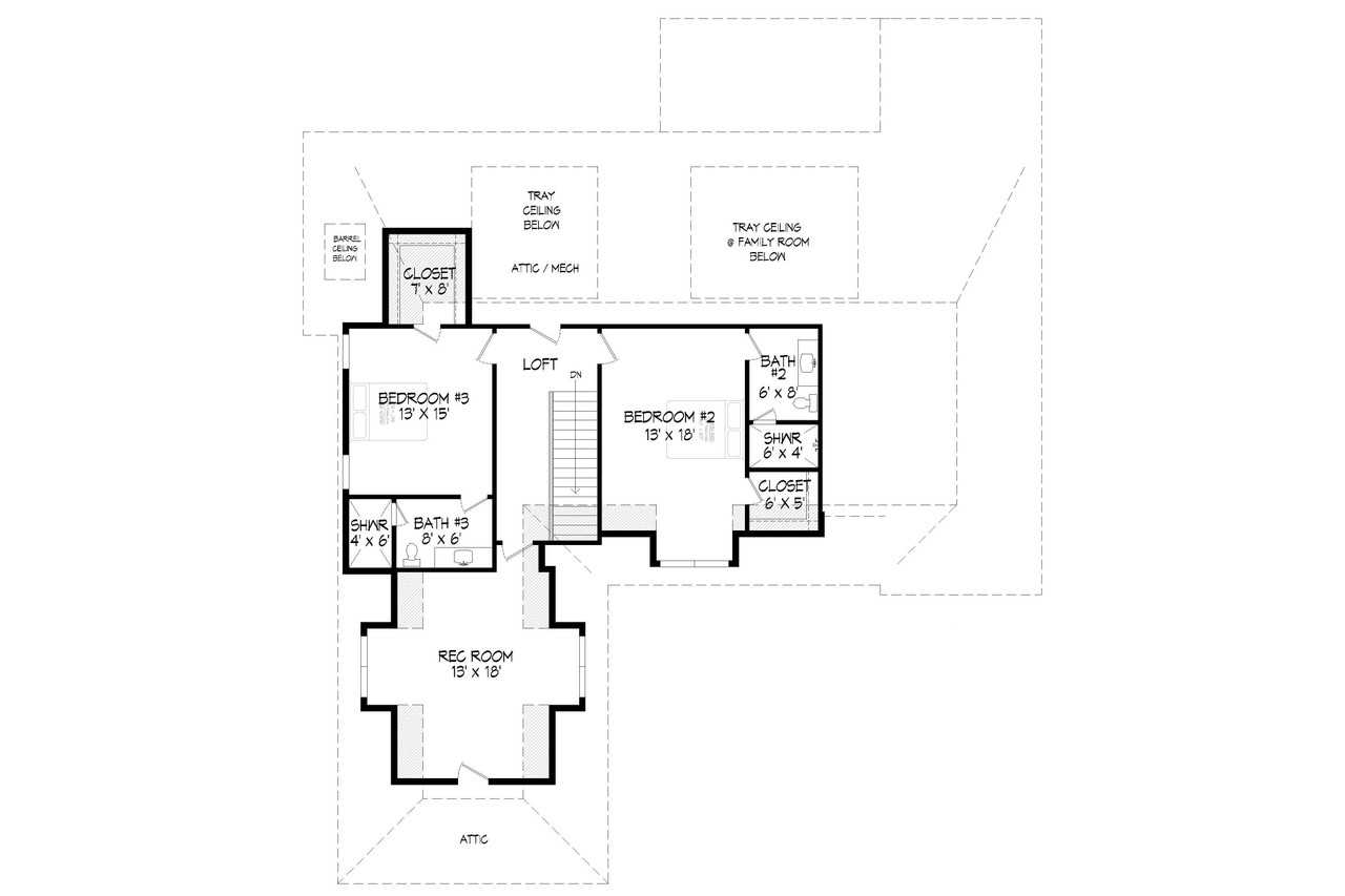 Secondary Image - Traditional House Plan - Greenbrier 2 82325 - 2nd Floor Plan
