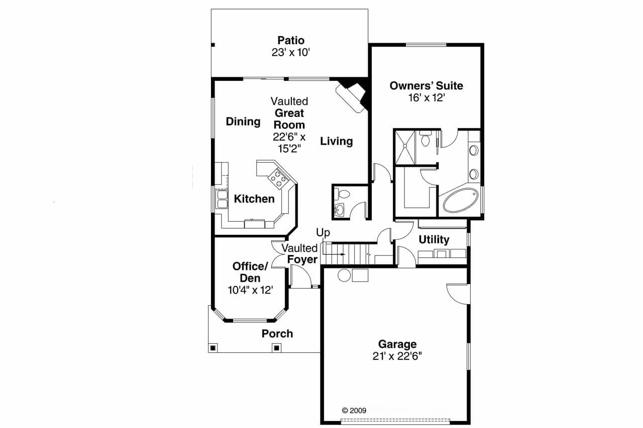Craftsman House Plan - Bigsby 82491 - 1st Floor Plan